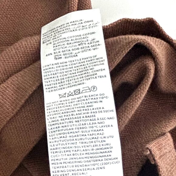 Ermenegildo Zegna Silk Cotton Short Sleeve Polo Shirt in Rust Brown Size XL - Picture 11 of 12